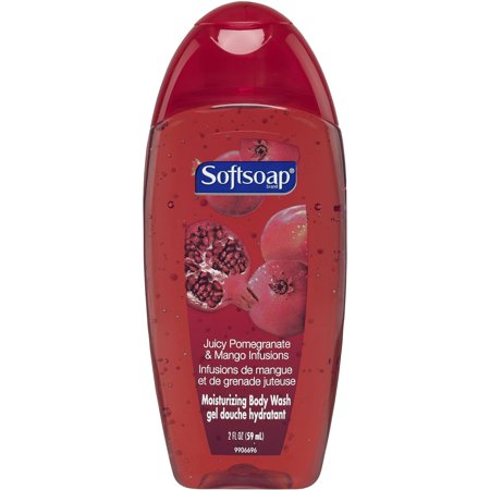Bottle of Softsoap Juicy Pomegranate & Mango Infusions Body Wash